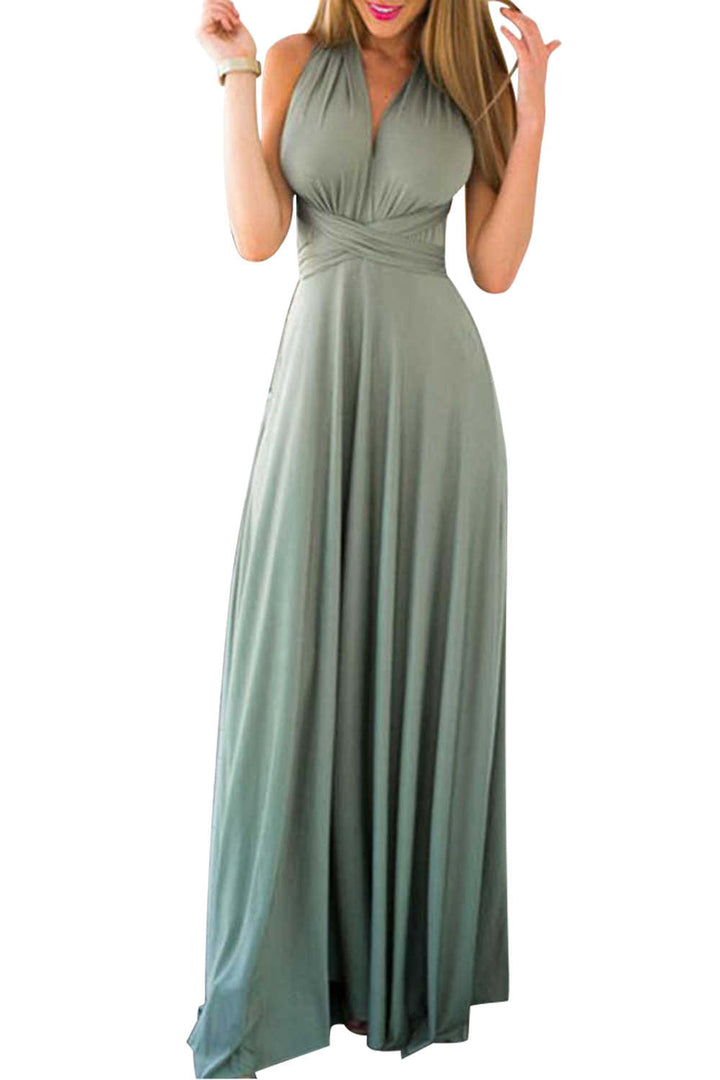 Levoire | Robe dos nu avec fente avant Robe de bal longue pas chère Vert olive