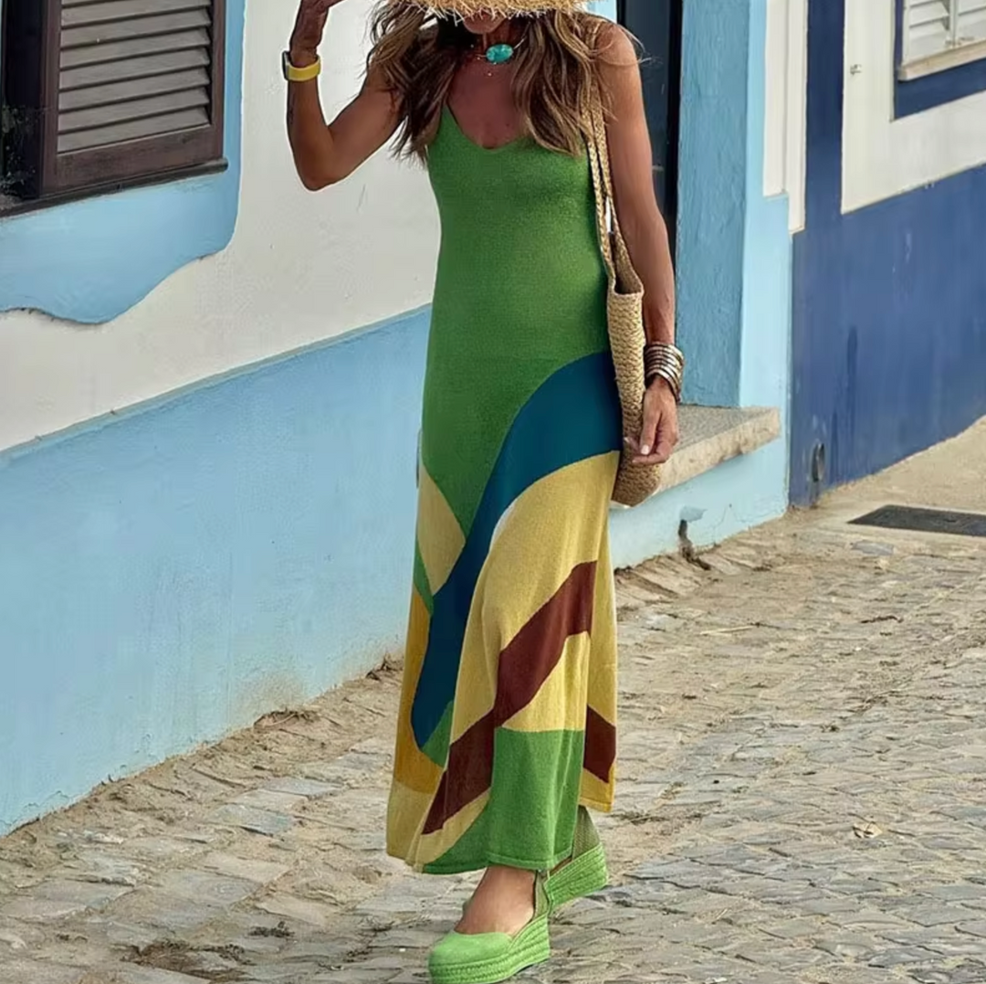 Levoire | Robe Longue À Manches Vibrantes, Qui Met En Valeur La Silhouette Vert