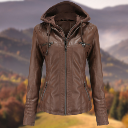 Levoire | Veste d'automne en simili cuir Café