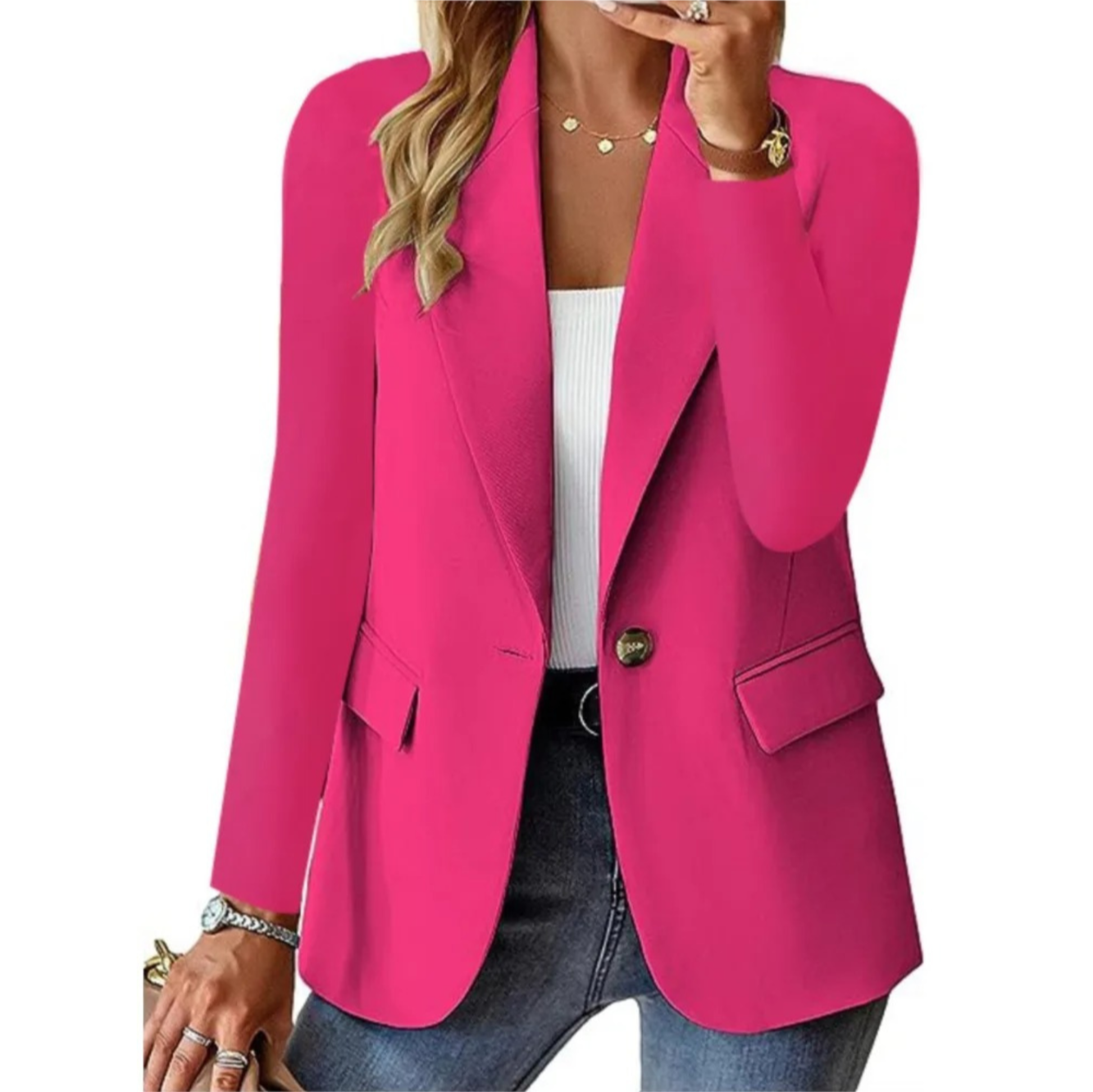 Levoire | Blazer Long FR Femmes Chic Et Légant Rosa