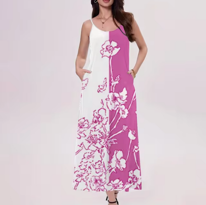 Levoire | Robe Sans Manches Avec Motif Floral Rosa