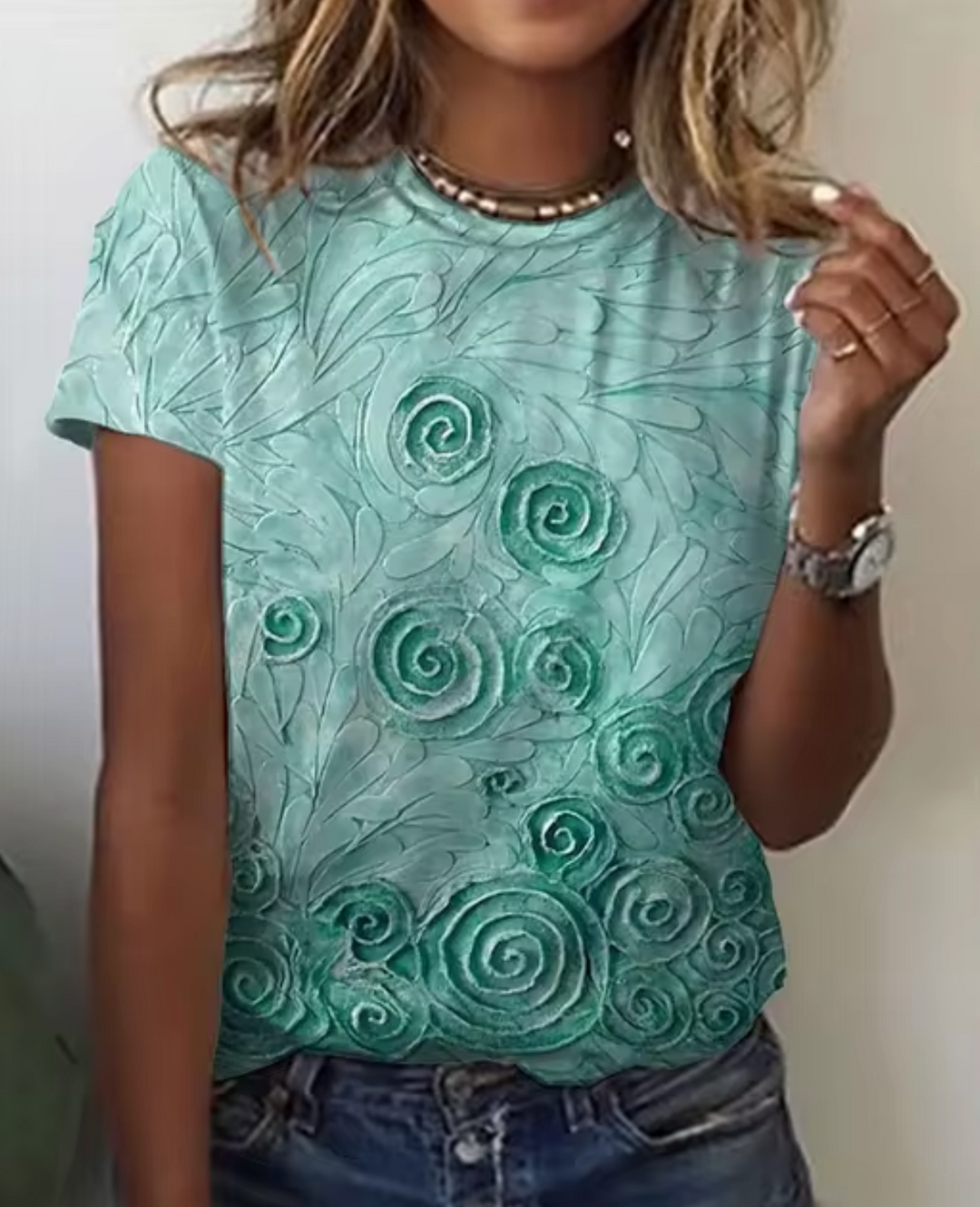 Levoire | T-Shirts Avec Impression 3D Vert – Spirale