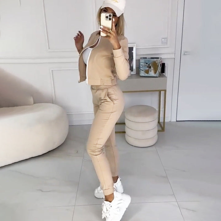 Levoire | 3 Pice Ensemble Dentranement Avec Fermeture Clair Fr Femmes Khaki