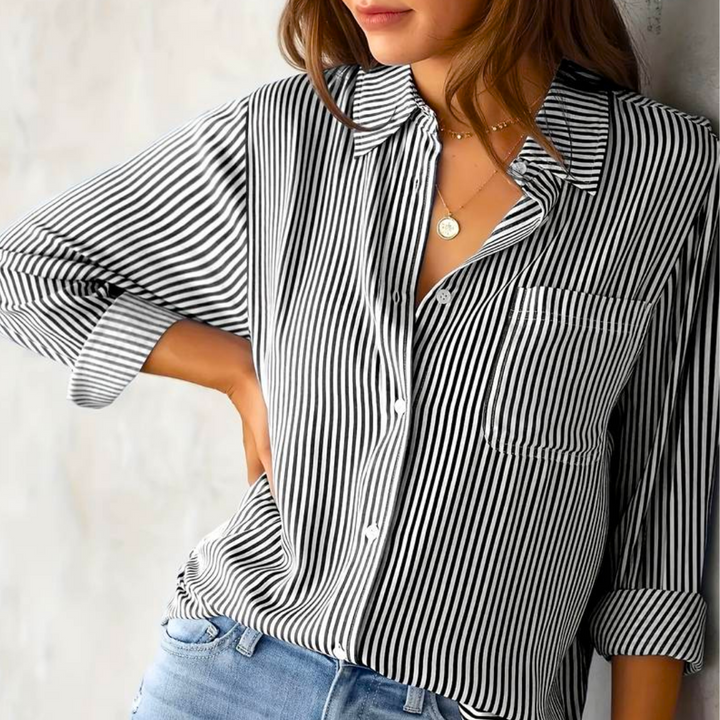 Levoire | Chemise Classique Confortable Avec Boutons Pour Femmes Noir