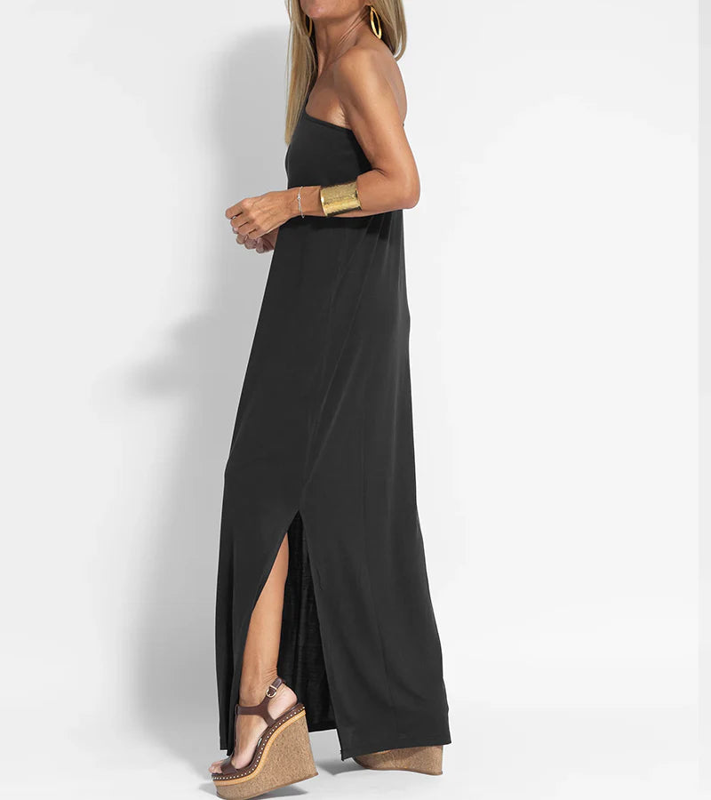 Levoire | Robe élégante pour femmes Robe maxi chic avec une épaule pour femmes