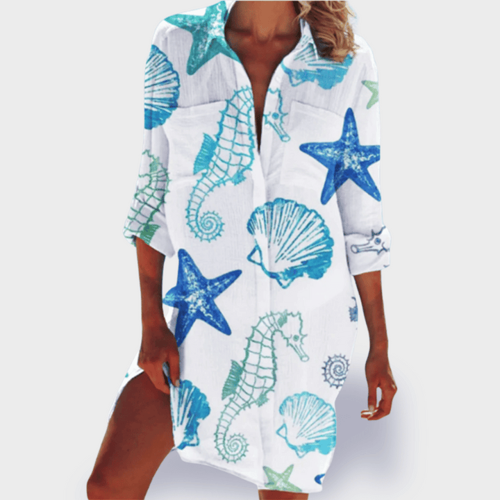 Levoire | T-Shirt D'Été En Coton Premium Hippocampe bleu