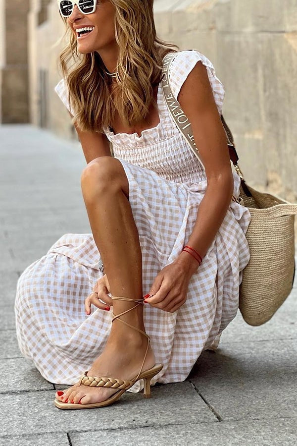 Levoire | Robe D'Été À Carreaux Élégante