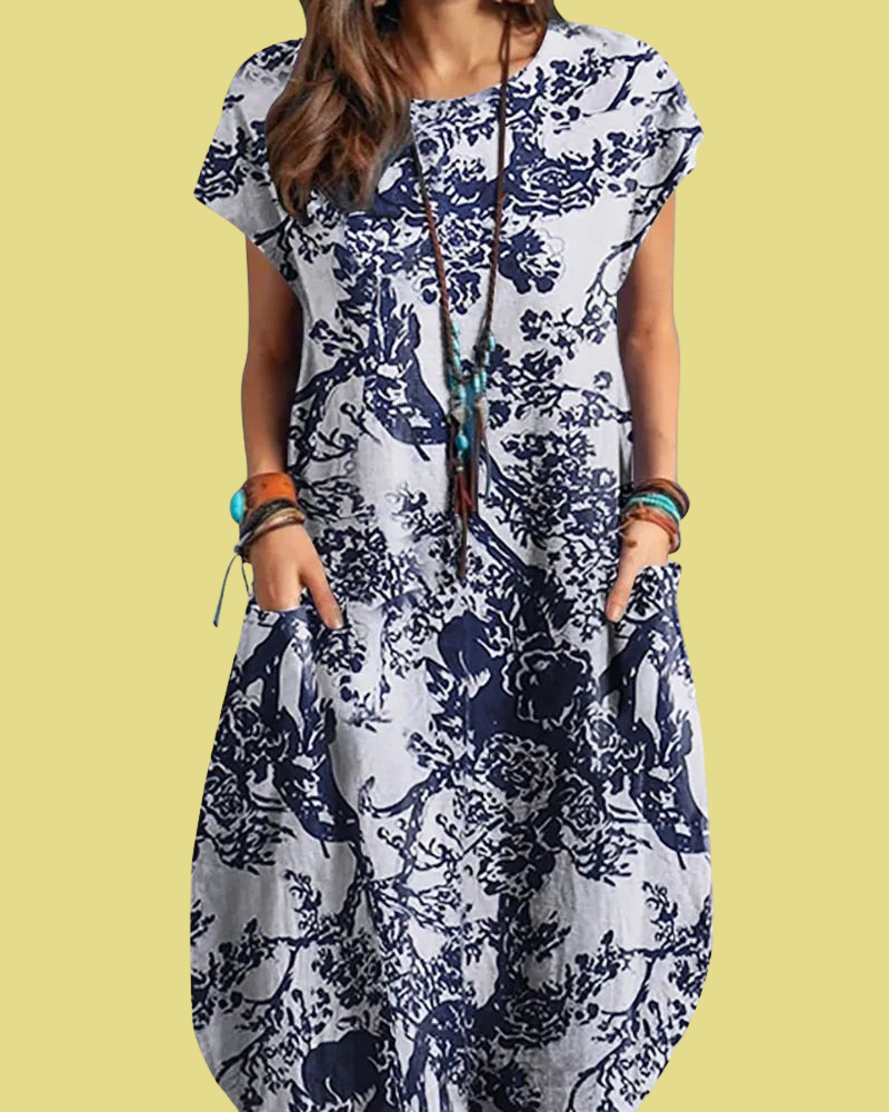 Levoire | Robe Midi Vintage Décontractée Blanc