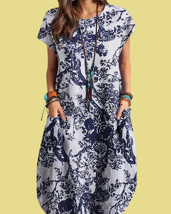 Levoire | Robe Midi Vintage Décontractée Blanc