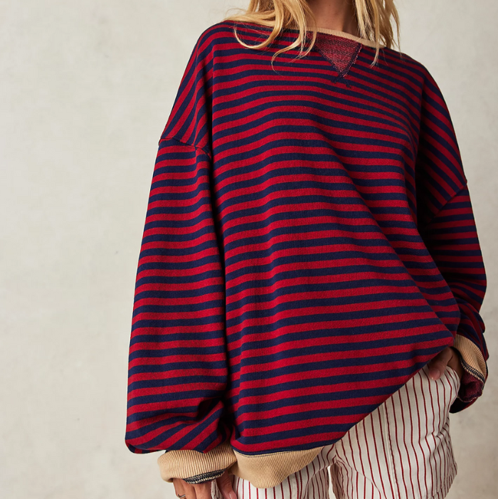 Levoire | Pull Style Décontracté Noir & Rouge