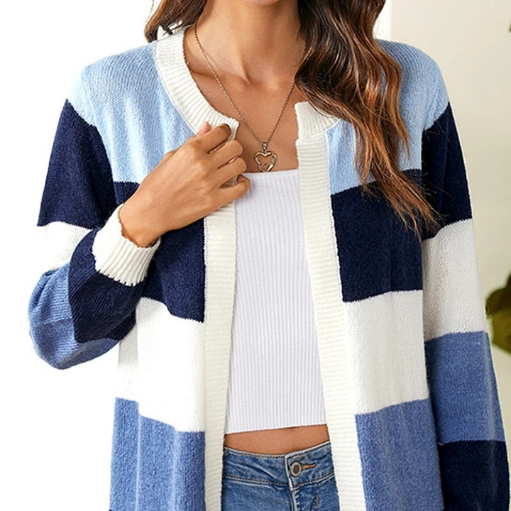 Levoire | Chaud Cardigan Femmes Long Bleu