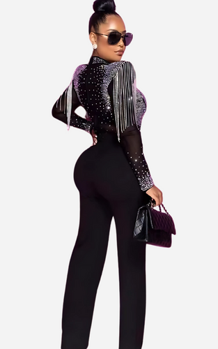 Levoire | Robe Noire À Franges Pour Femmes Glamour Et Élégance Scintillante