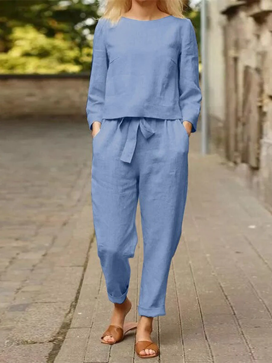 Levoire | Ensemble Classique Confortable Deux Pièces Bleu ciel