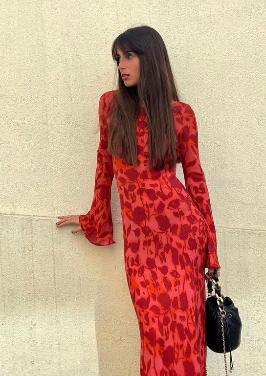 Levoire | Robe Maxi Avec Motif Floral Et Manches Longues