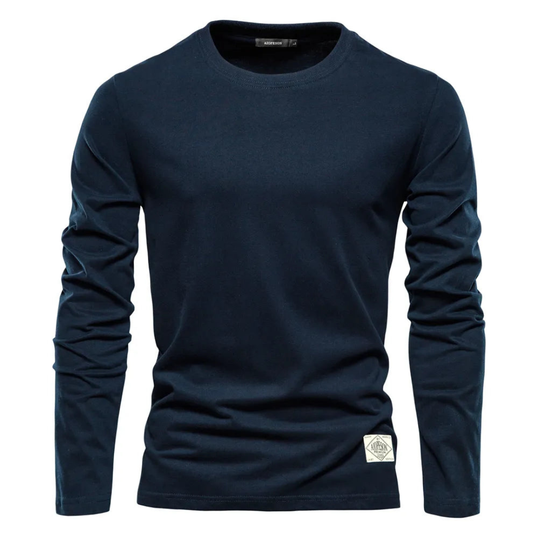 Levoire | T-Shirt Classique À Manches Longues Bleu Dunkel