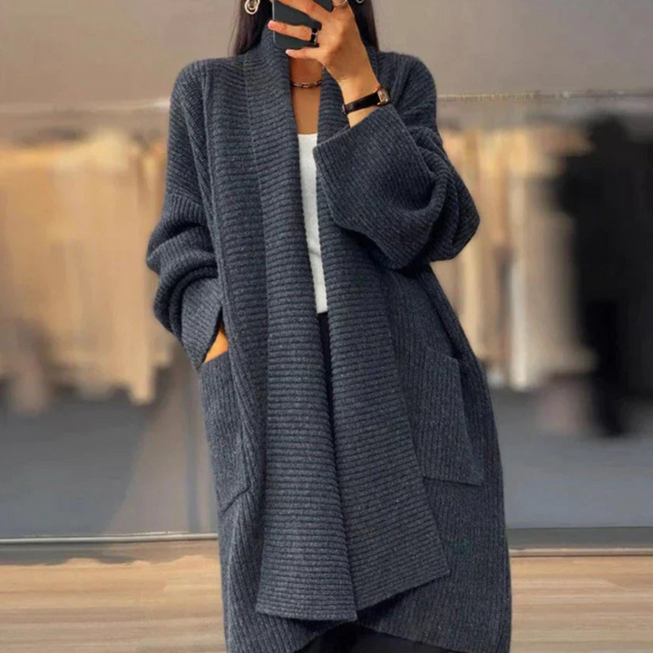 Levoire | Long Cardigan FR Women Warm For The Winter Gris
