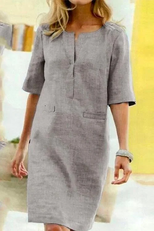 Levoire | Robe droite à manches courtes Gris clair