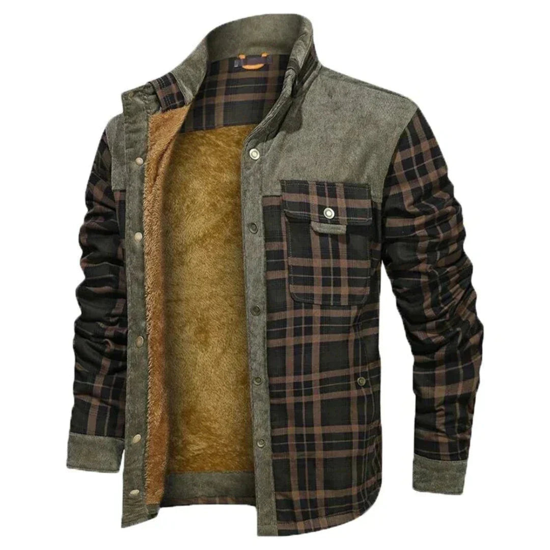 Levoire | Veste chaude pour hommes à fermeture éclair Vert Brun