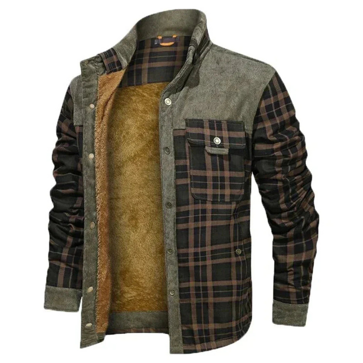 Levoire | Veste chaude pour hommes à fermeture éclair Vert Brun