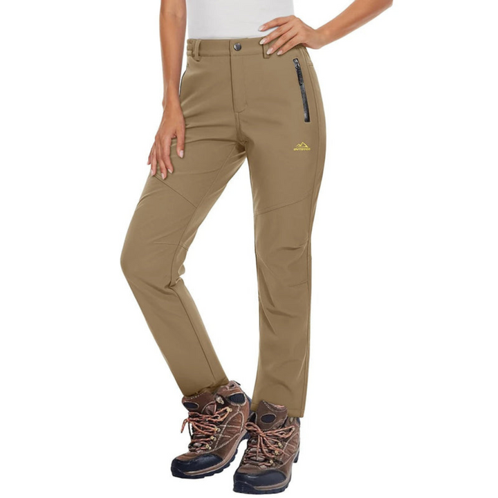 Levoire | Pantalon Femme Imperméable Doublé en Fleece Pantalon Femme Confortable Khaki