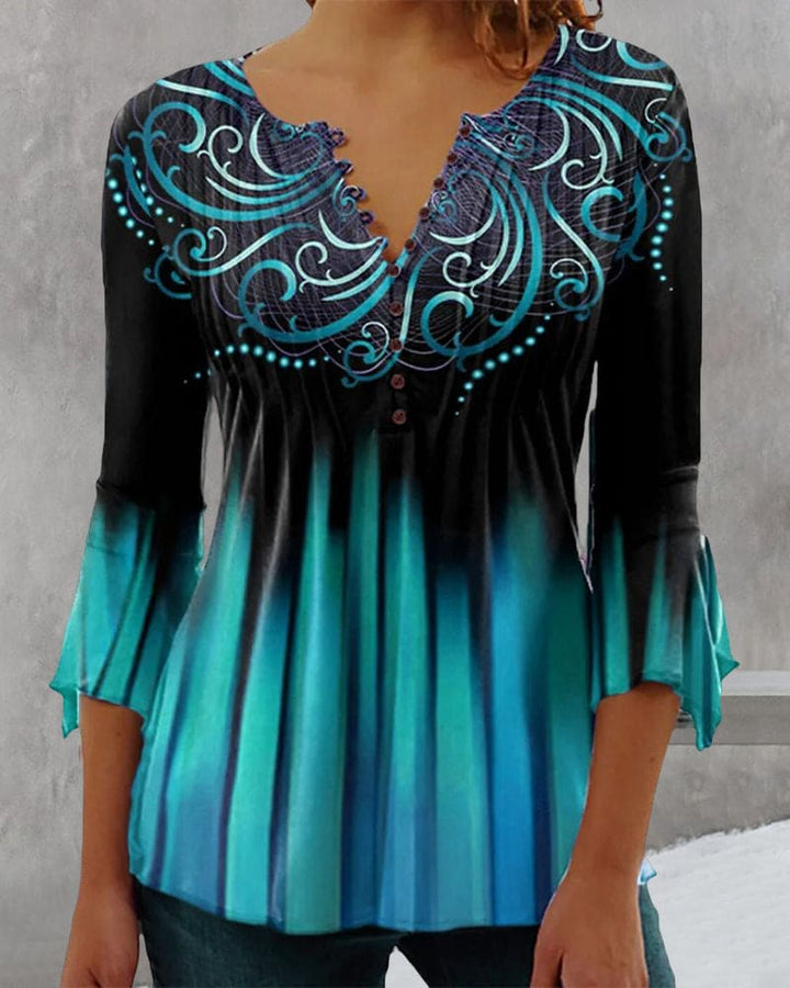 Levoire | Blouse Avec Décolleté En V Et Manches Trois Quarts