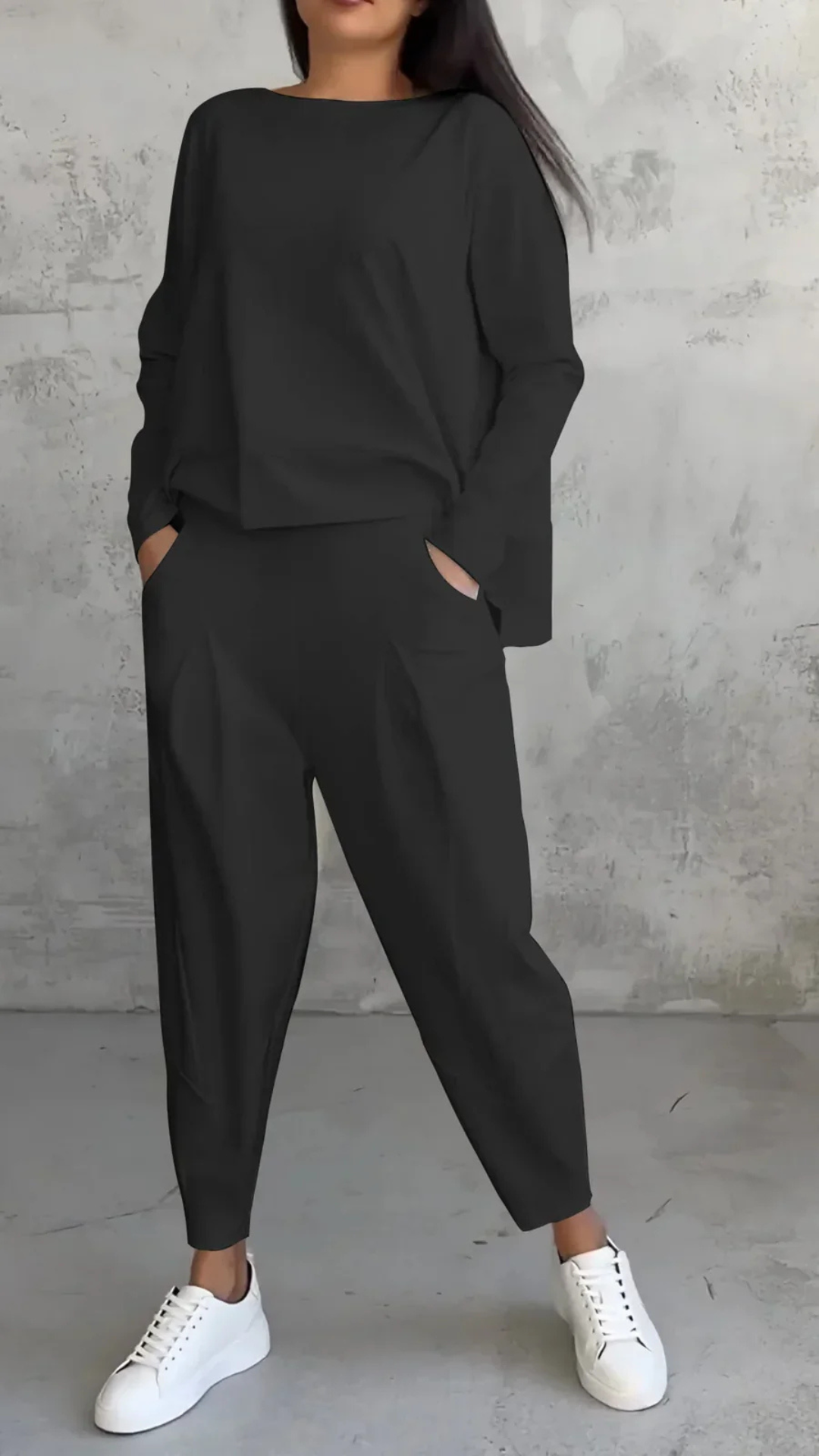 Levoire | Ensemble Minimaliste Printemps Femmes Deux Pièces Noir