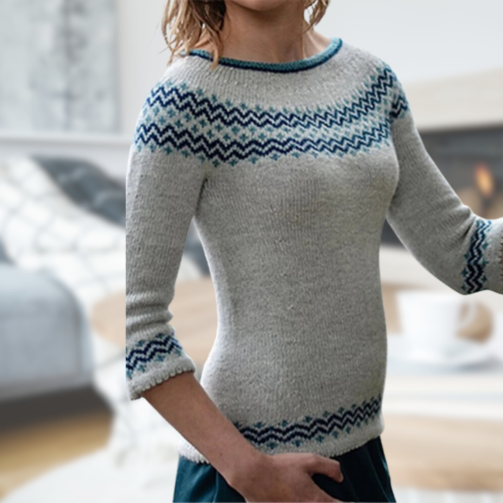 Levoire | Chauffe Pull Femmes Le Soir Gris et Bleu
