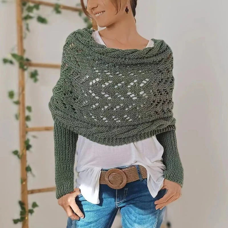 Levoire | Écharpe tricot boho pour femmes, flatteuse et confortable pour les femmes Vert