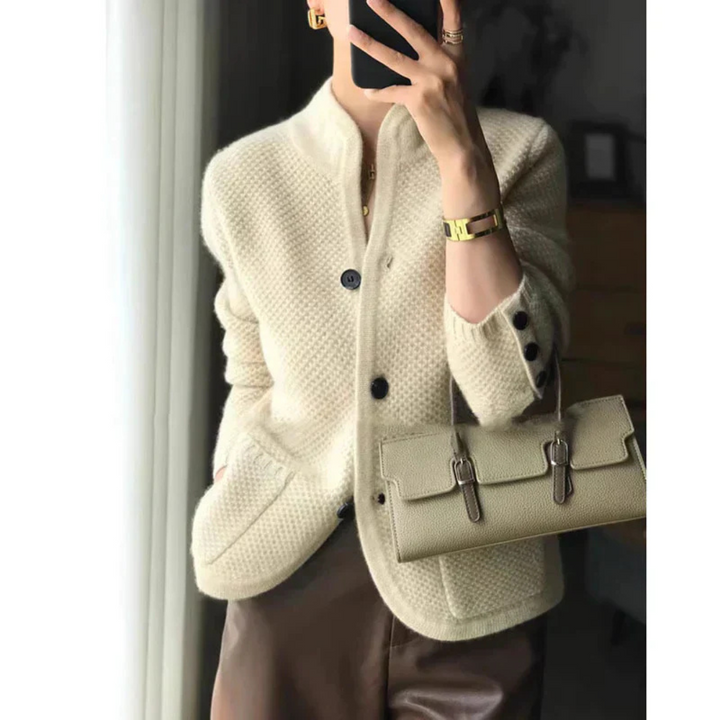 Levoire | Veste en maille chaude pour femmes Confortable Beige Taille unique