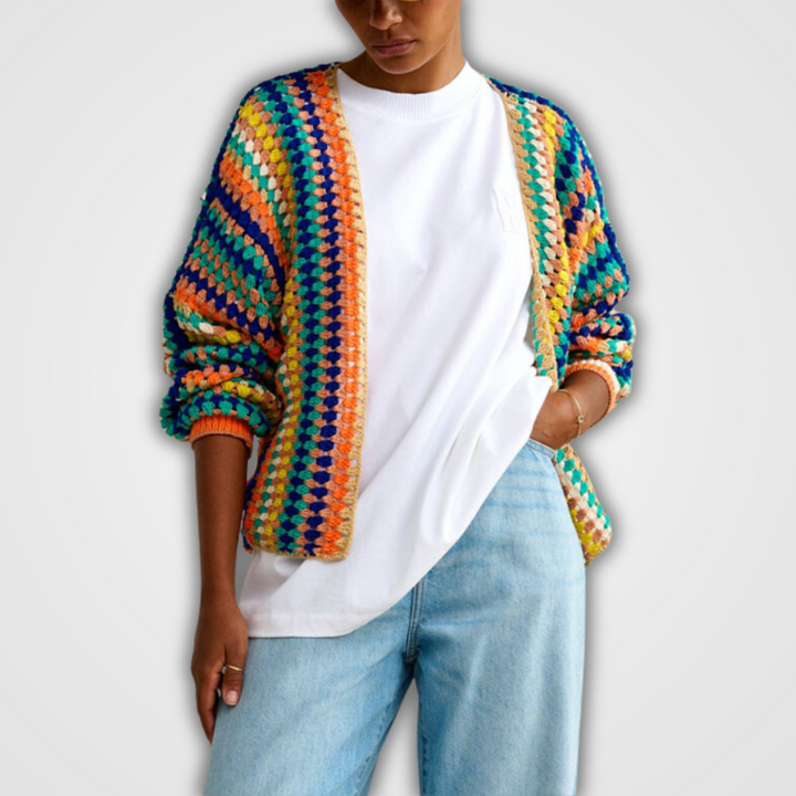 Levoire | Cardigan tricoté arc-en-ciel