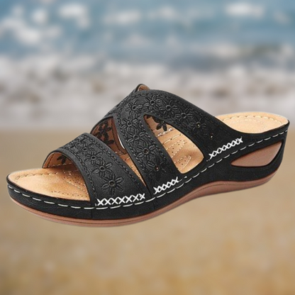 Levoire | Sandales pour femmes brodées à la main Nero