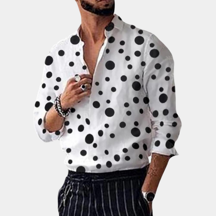 Levoire | Chemise tendance à pois élégante pour hommes Blanc