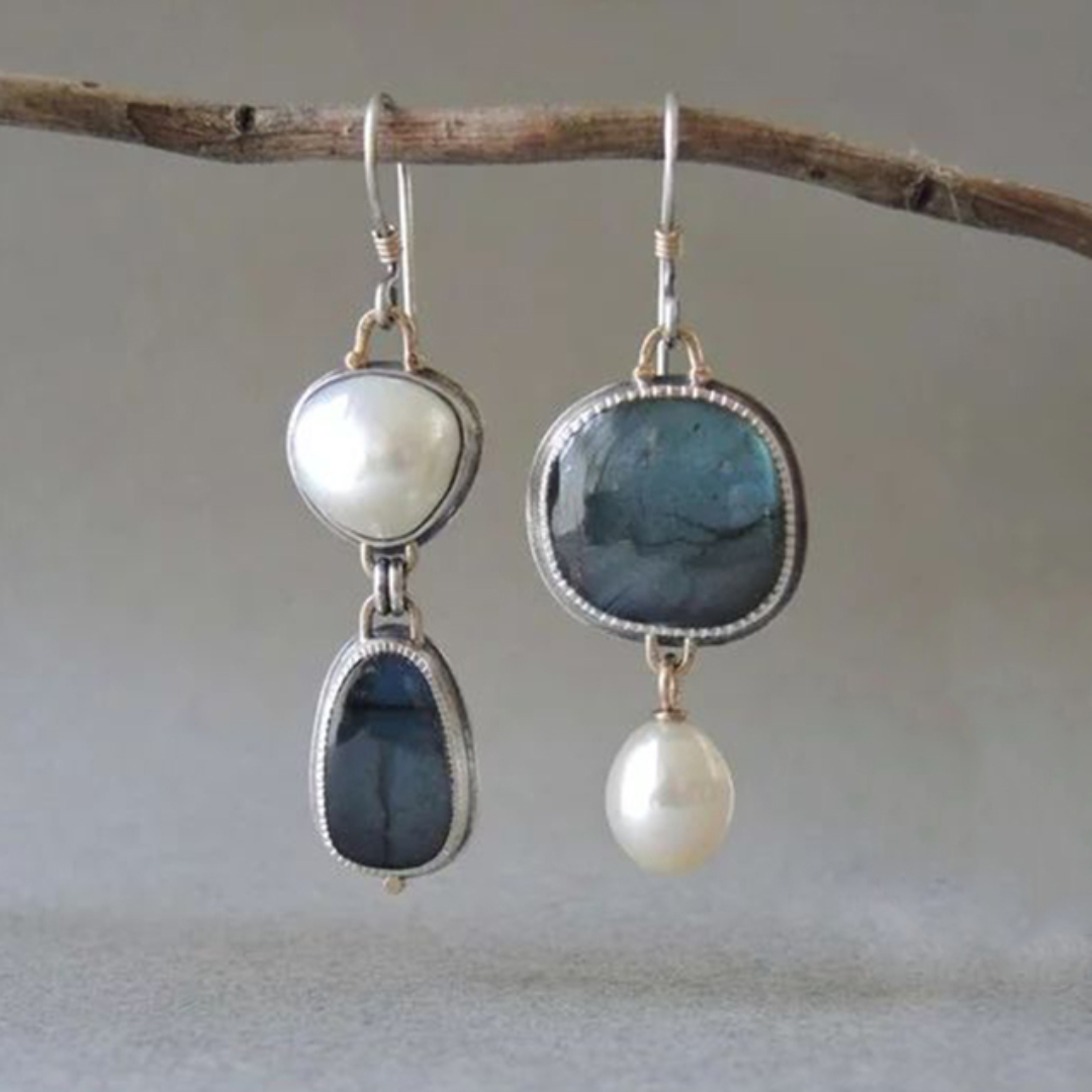 Levoire | Collection De Vin Boucles D'Oreilles En Pierre Naturelle Bleue Argent