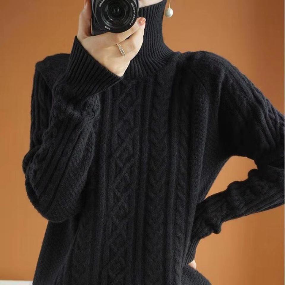 Levoire | Pull En Tricot Pour Dames - Col roulé Noir
