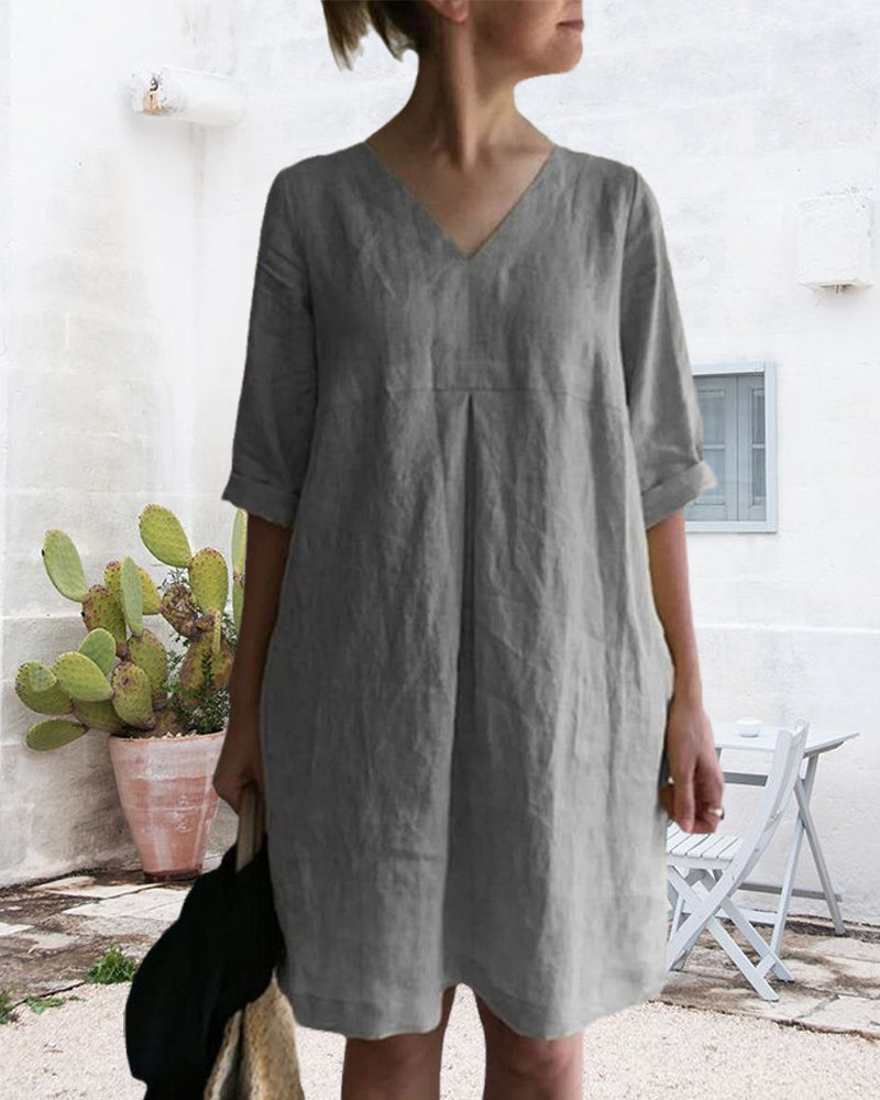 Levoire | Tunique Informative Robe À Col V gris