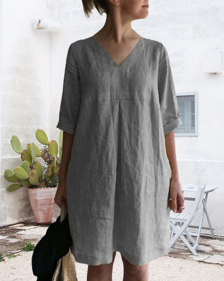 Levoire | Tunique Informative Robe À Col V gris