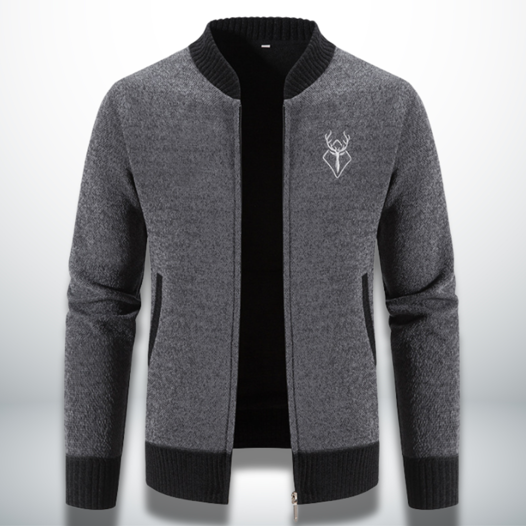 Levoire | Pull élégant et confortable avec zip Gris Foncé
