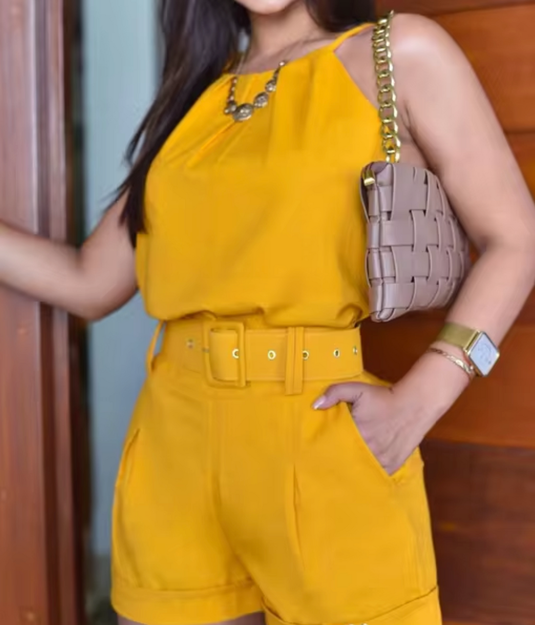 Levoire | Ensemble Débardeur Et Shorts Jaune