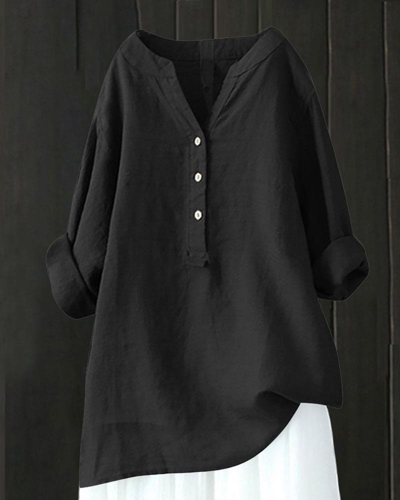 Levoire | Blouse À Manches Longues Dans Une Couleur Unie Et Un Encolure En V