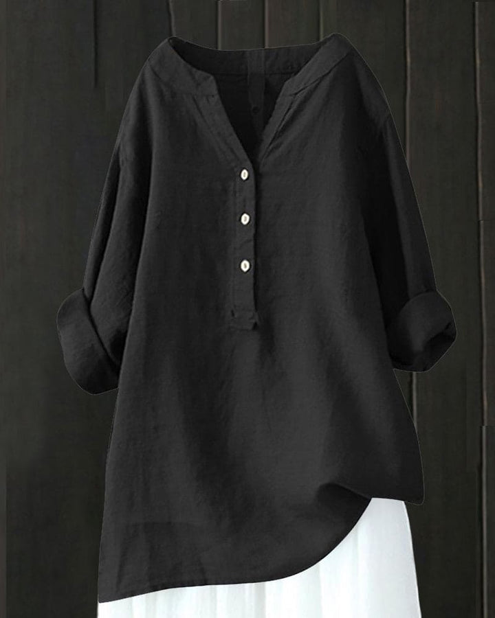 Levoire | Blouse À Manches Longues Dans Une Couleur Unie Et Un Encolure En V