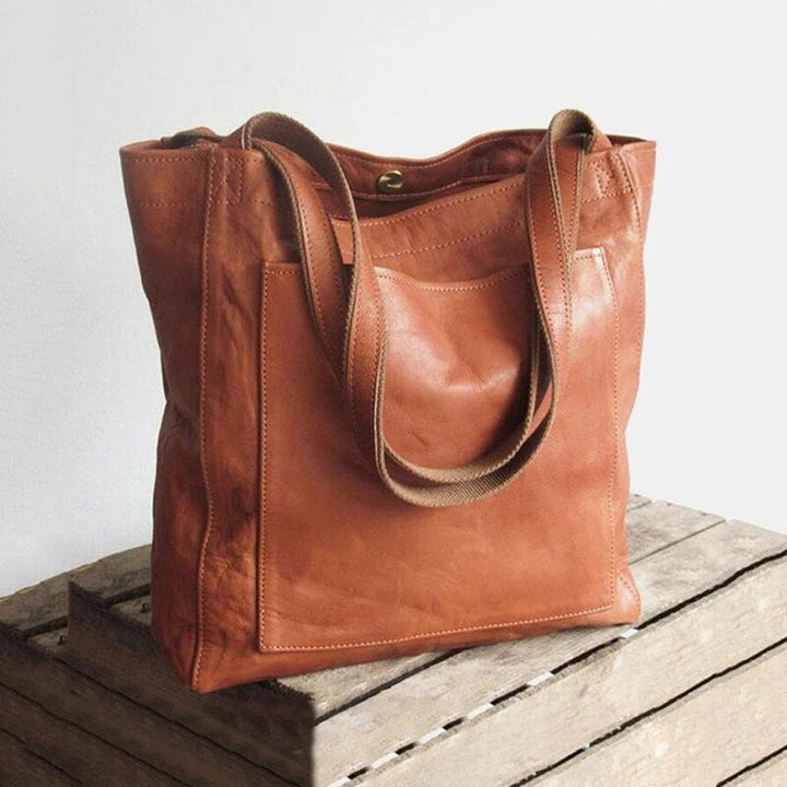 Levoire | Sac À Provisions En Cuir Vintage Pour Femmes Braun