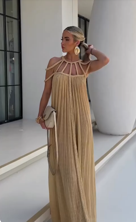Levoire | Robe Longue À Coupe Fluide Caqui Taille unique (34-46)