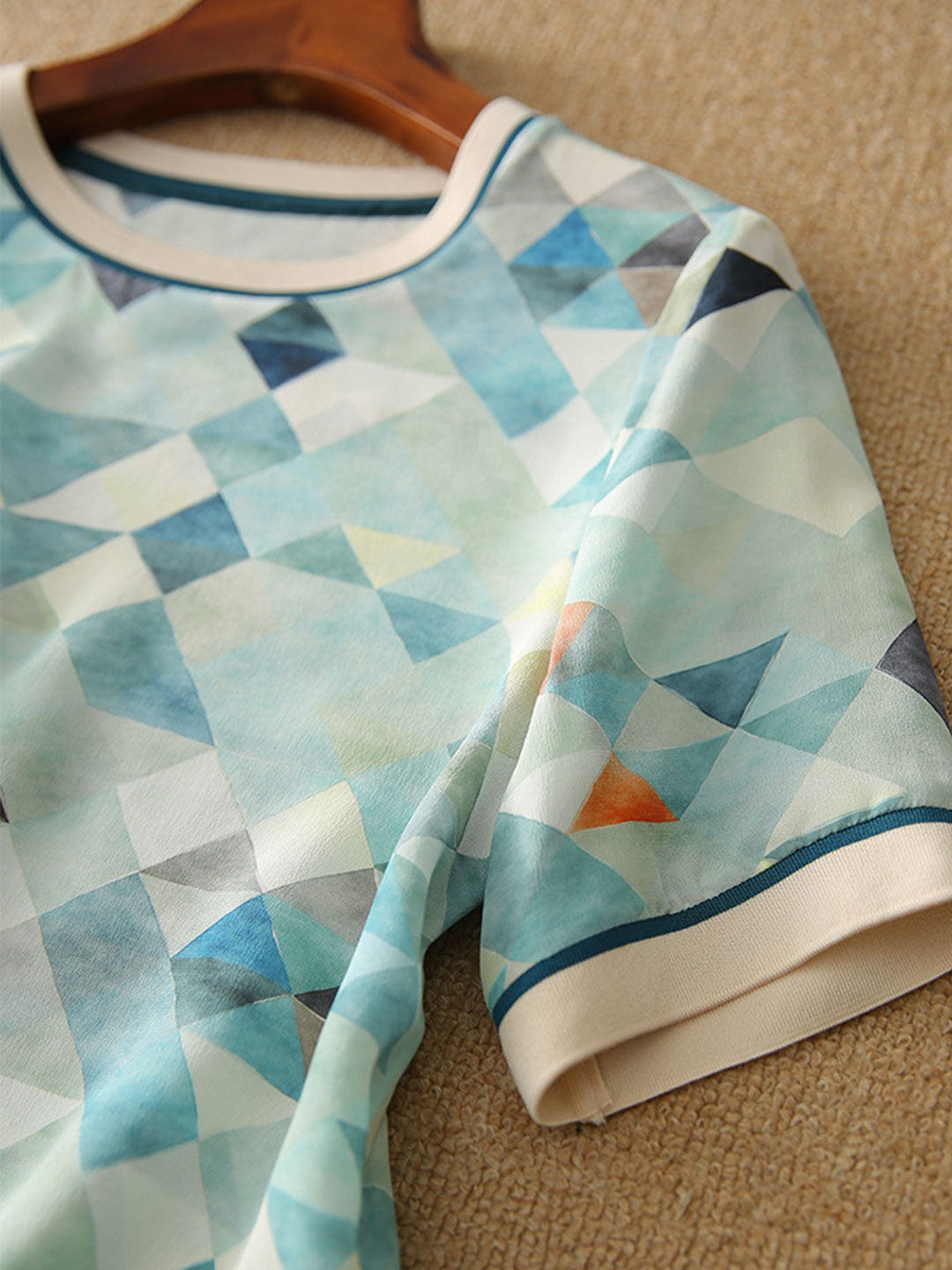 Levoire | Chemise Contrastée Élégante Avec Impression Géométrique Moderne
