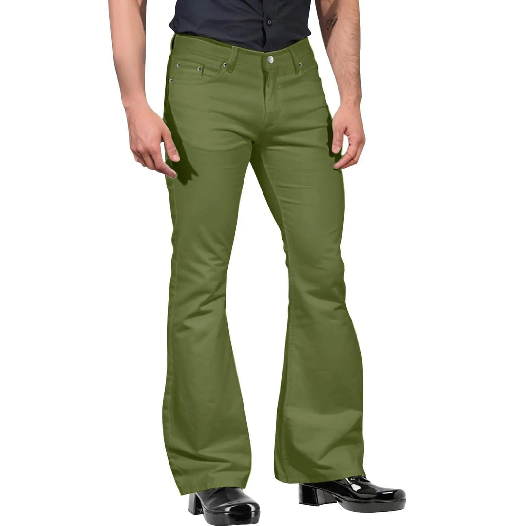 Levoire | Pantalons Évasés Rétro pour Hommes vert olive