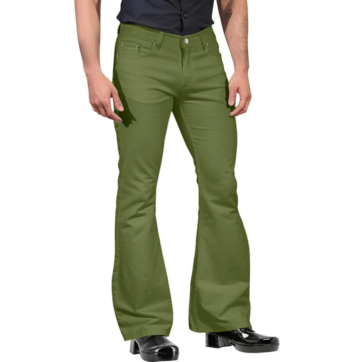 Levoire | Pantalons Évasés Rétro pour Hommes vert olive