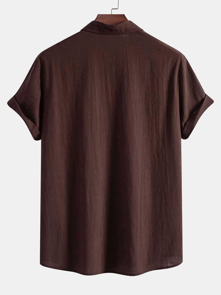 Levoire | T-Shirt Imprimé En Lin Couleur Pâle & Pantalons En Lin Coupe Droite