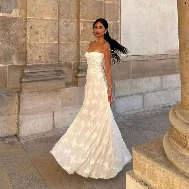 Levoire | Robe longue sans bretelles pour femmes - Blanc