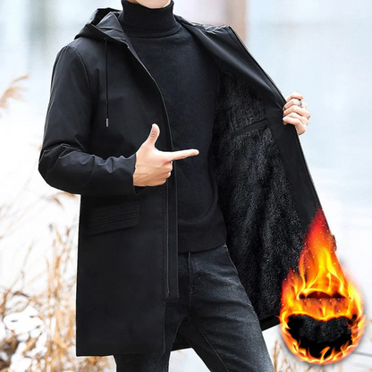 Levoire | Long Manteau Hommes Chaud Noir