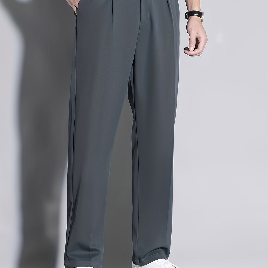 Levoire | Pantalons Pour Hommes Unicolores En Polyester, Tissu Non Extensible