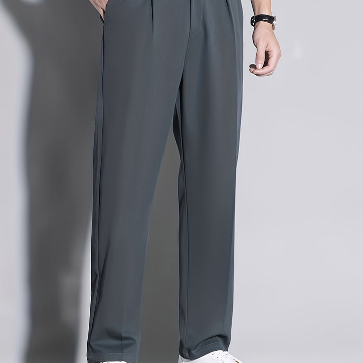 Levoire | Pantalons Pour Hommes Unicolores En Polyester, Tissu Non Extensible